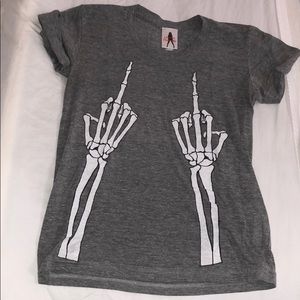 RARE graphic skeleton bones American apparel shirt